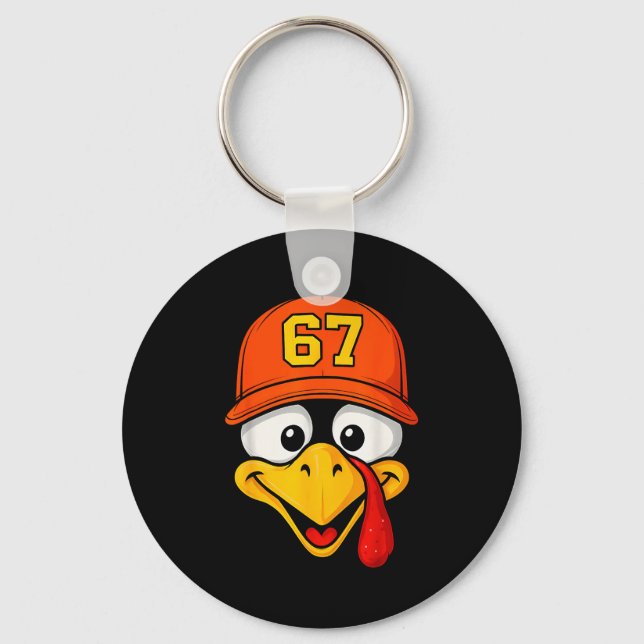 Chaveiro 67 Meme Turkey Face Six Seven Thanksgiving 6 7 Men (Frente)