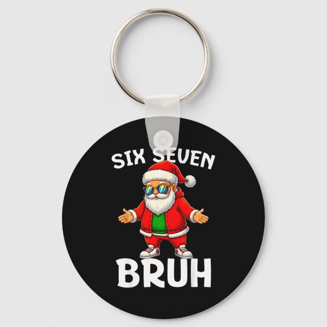 Chaveiro 67 Natal Divertido Seis Sete Meme Brainrot Papai N (Frente)
