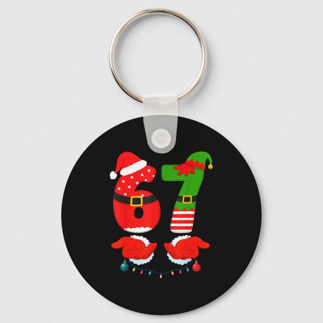 Chaveiro 67 Seis Sete 6 7 Meme E Casal Natal Correspondente (Frente)