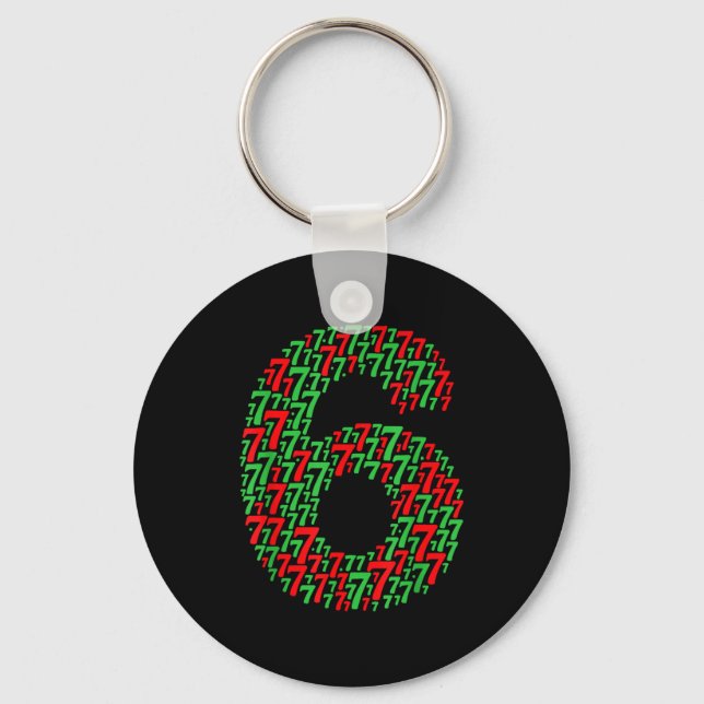 Chaveiro 67 Seis Sete Design de Natal Divertido 6 7 Meme _1 (Frente)