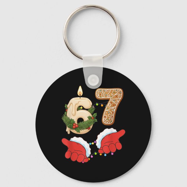 Chaveiro 67 Seis Sete Meme Natal Vela Gengibre Gen (Frente)