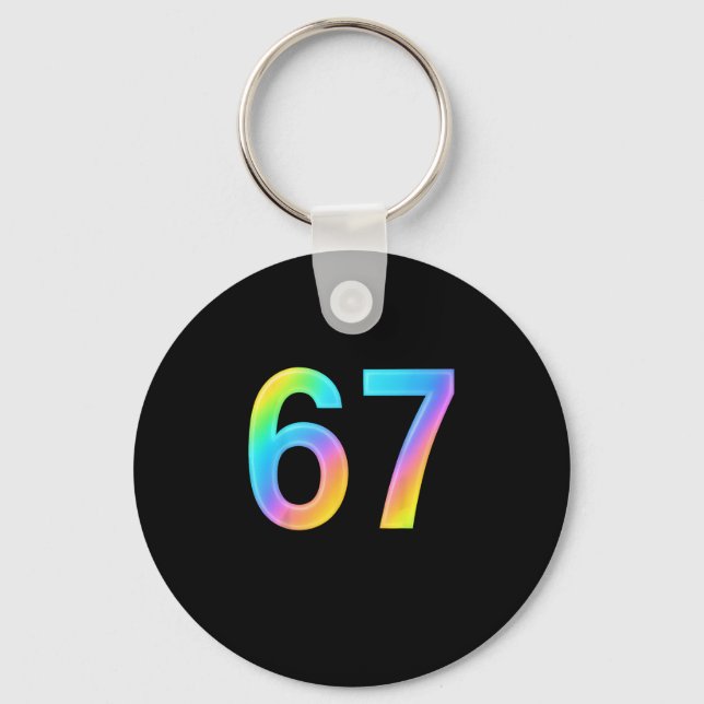 Chaveiro 67 Six Seven 6 7 Design de Meme Engraçado 6 7 1  (Frente)
