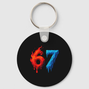 Chaveiro 67 Six Seven 6-7 Gelo Flamejante - Camiseta Divert