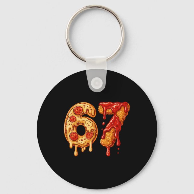 Chaveiro 67 Six Seven 6-7 Pizza E Nugget De Frango - Brainr (Frente)