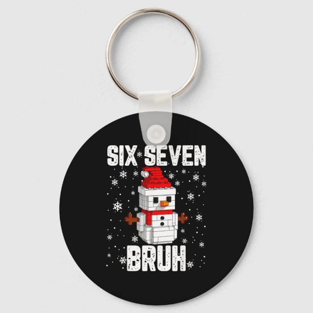 Chaveiro 67 Six Seven Bruh Snowman Building Blocks Christma (Frente)