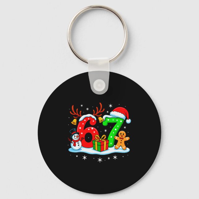 Chaveiro 67 Six Seven Meme Gen Alpha Gíria Natal Divertido  (Frente)