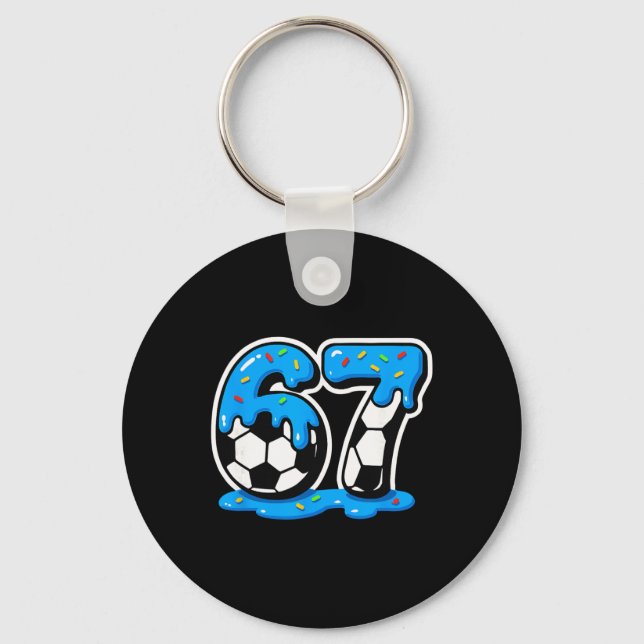 Chaveiro 67 Soccer Ice Cream Drip Brain Rot Meme  (Frente)
