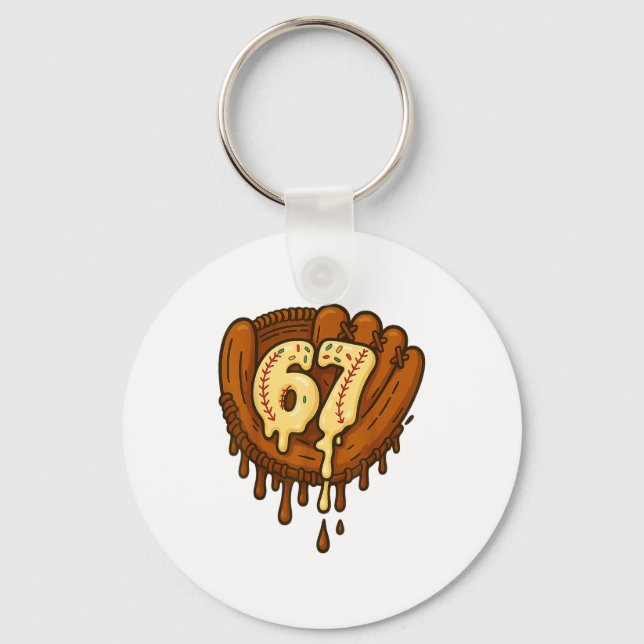 Chaveiro 67 Sorvete Drip Engraçado Seis Sete Beisebol  (Frente)