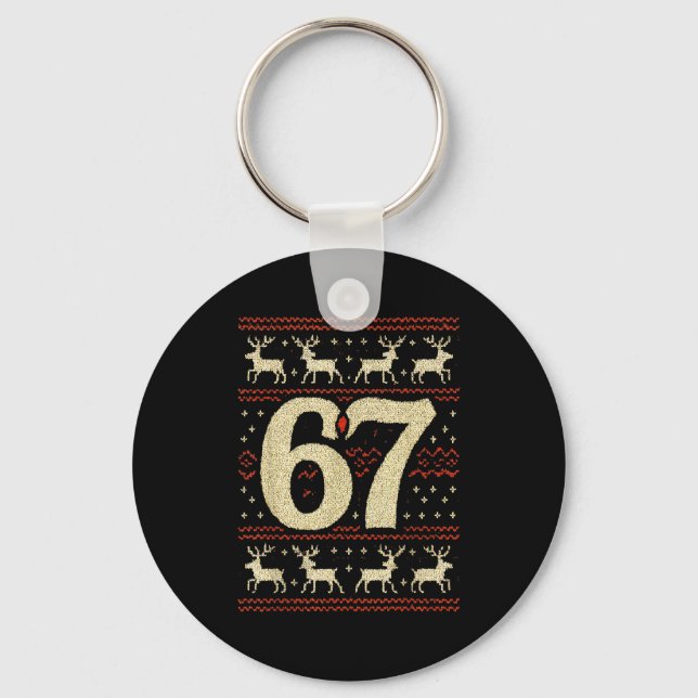 Chaveiro 67 Suéter de Natal Feio 6 7 Meme Seis Sete Mason (Frente)