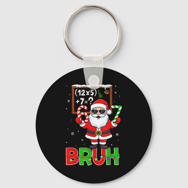 Chaveiro 67 Teacher Christmas Santa Six Seven Meme Math Equ (Frente)