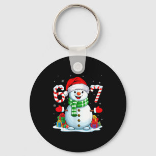 Chaveiro 6 7 Meme Natal Engraçado Boneco de Neve Seis Sete 