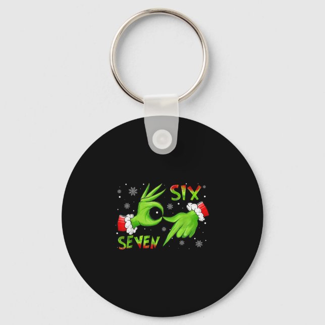 Chaveiro 6 7 Seis Sete Mão Geração Z Alpha Meme Gíria Natal (Frente)