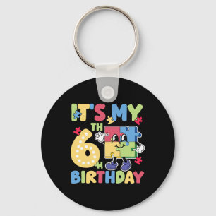 Chaveiro 6 Autismo Festa de aniversário 6 Anos
