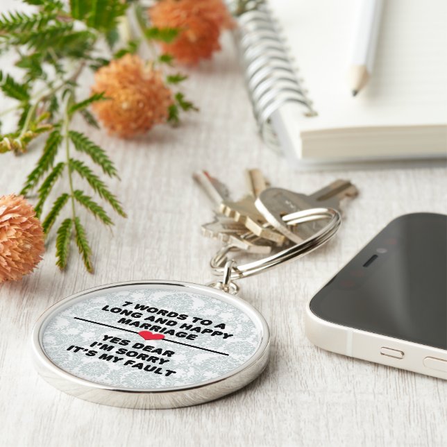 Chaveiro 7 Palavras Para Um Casamento Longo E Casamento Fel (Lateral)