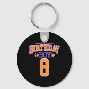 Chaveiro 8º aniversário Garoto de basquete com mais de 8 an