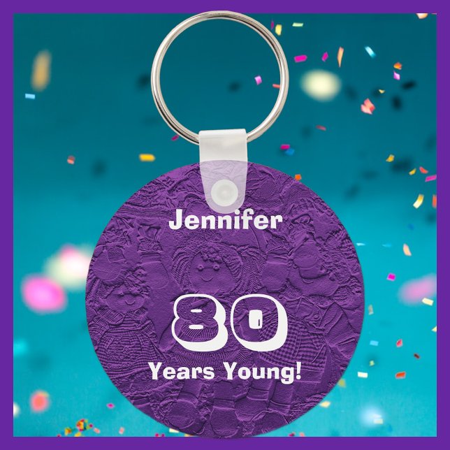 Chaveiro 80 Anos Jovens Bonecas Rag Rag Roxo Cute, Nome, (Criador carregado)