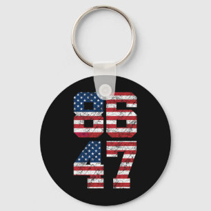 Chaveiro 8647 Anti Trump 86 47 Retro Bandeira dos EUA Anti-