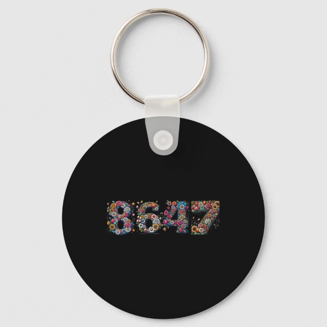 Chaveiro 8647 Anti Trump Floral Retro  (Frente)