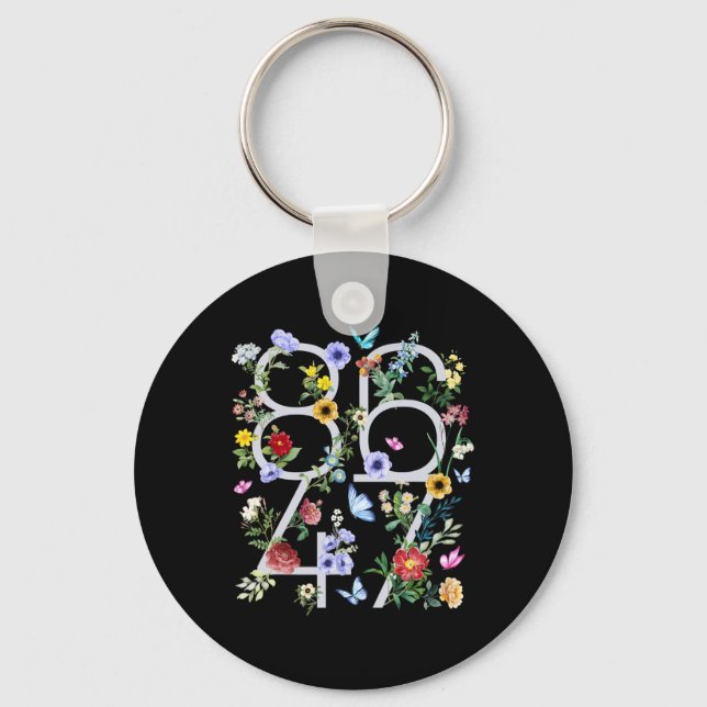 Chaveiro 8647 Sutil Anti Trump 86 47 Estilo Floral Boho 1 (Frente)