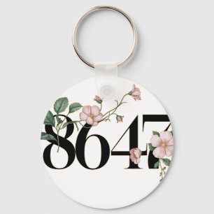 Chaveiro 8647 Sutil Anti Trump 86 47 Floral Estilo Boho