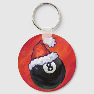 Chaveiro 8 Ball Christmas Hat