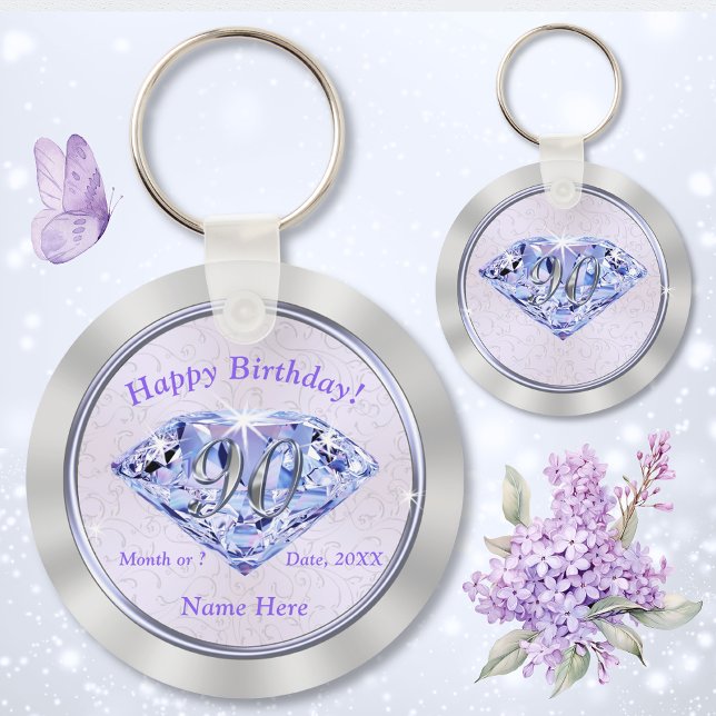 Chaveiro 90 Festa de aniversário favorece personalizado par (90th birthday party favors. 90th birthday ideas for her. 90th birthday souvenirs. 90th birthday.)