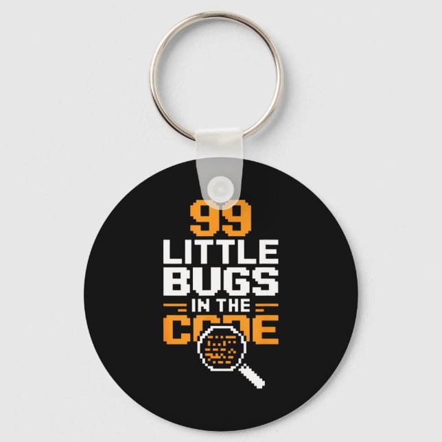 Chaveiro 99 pequenos bugs no código divertida frase de prog (Frente)
