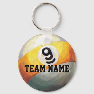 Chaveiro 9 Ball Custom Team Name