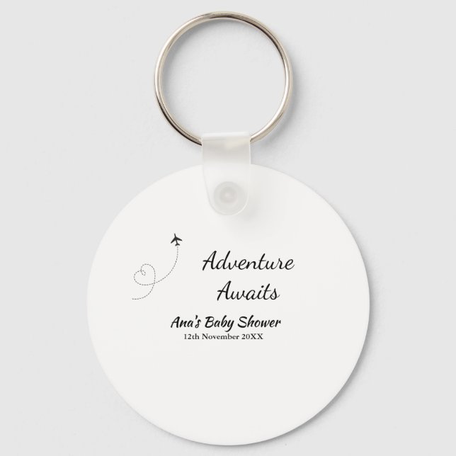 Chaveiro A Adventure aguarda o nome da adição do chá de fra (Frente)