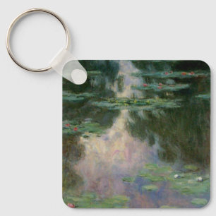 Chaveiro A ÁGUA ESTÁ EM PINK VERDE POND, por Claude Monet
