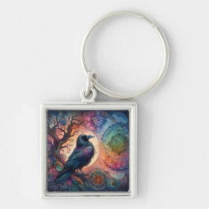 Chaveiro A Árvore Crow da Vida Mandala Pagan