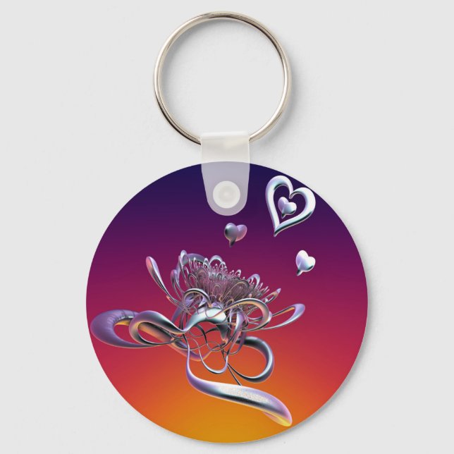 Chaveiro A Beleza do Anel Chave dos Corações (Frente)