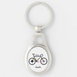 Chaveiro A bicicleta inspirador exprime o nome do costume
