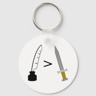 Chaveiro A caneta é mais poderosa do que a espada