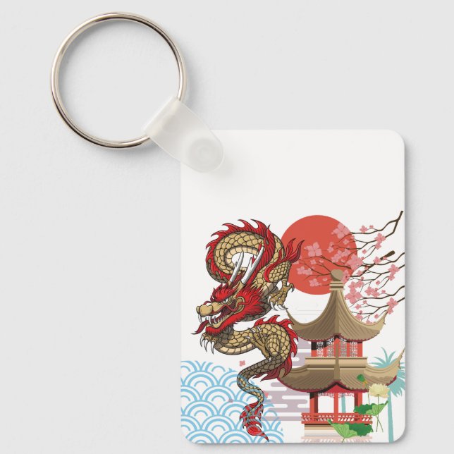 Chaveiro A collaboration of Japanese scenery and dragons (Frente)