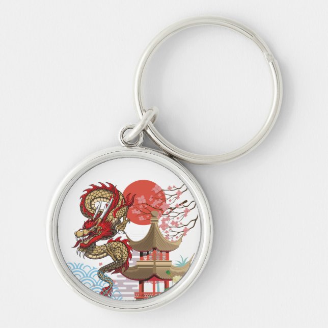 Chaveiro A collaboration of Japanese scenery and dragons (Frente)