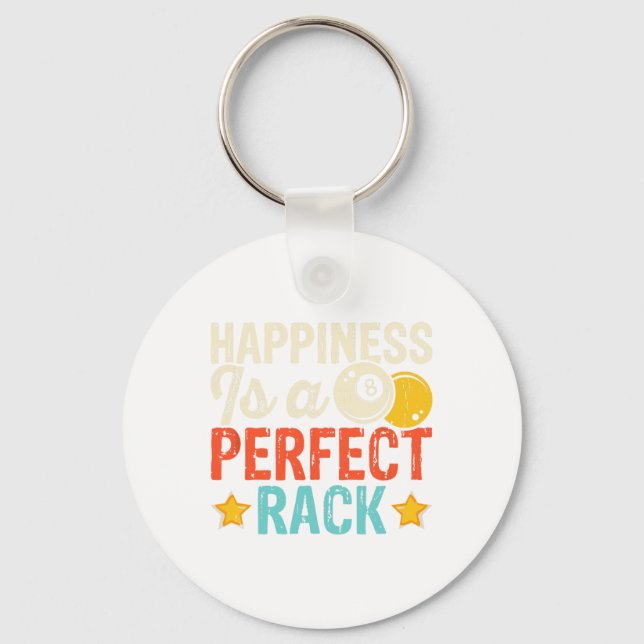 Chaveiro A Felicidade É Um Rack Perfeito - Bilhares De Pisc (Frente)