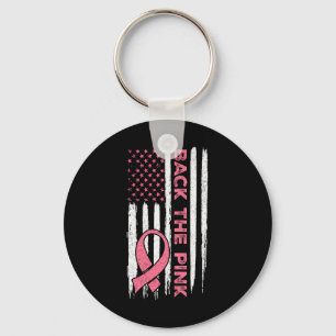 Chaveiro A Fita Rosa, Bandeira Americana, Cancer da Mama Aw