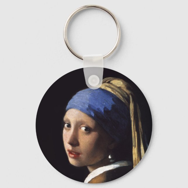Chaveiro A Garota com pérolas a ouvir por Johannes Vermeer (Frente)