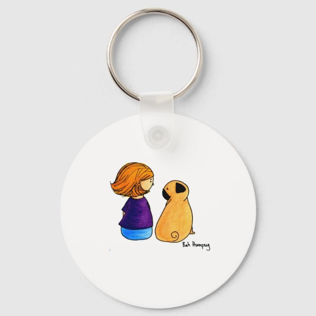 Chaveiro A Girl and Her Pug (loira) (Frente)