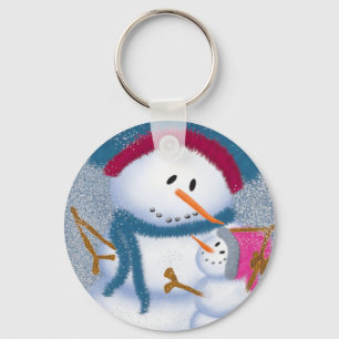 Chaveiro A Ilustração SnowMomma E SnowGirl