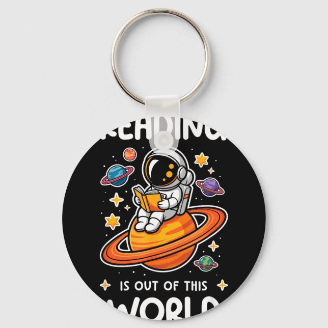 Chaveiro A leitura é um livro espacial de astronauta fora d (Frente)