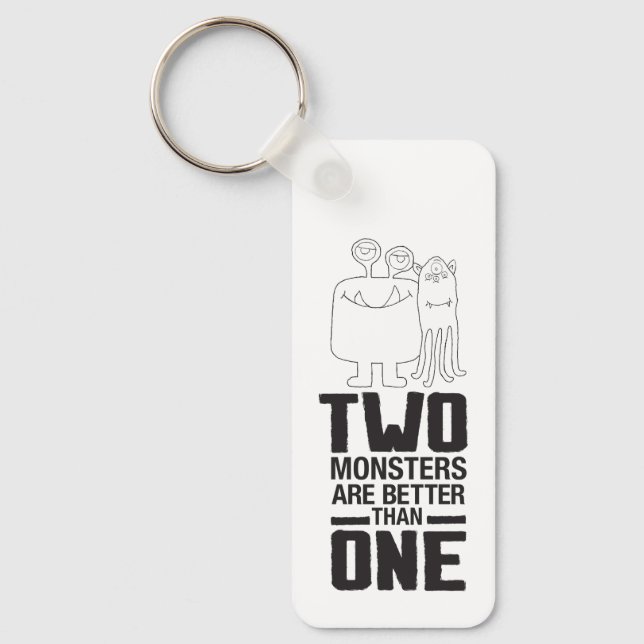 Chaveiro A Mão Desenhou Dois Monstros De Arte, Monstro, Art (Frente)