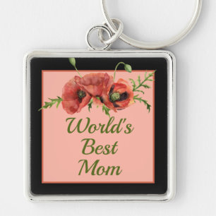 Chaveiro A Melhor Mãe do Mundo Floral bonito 