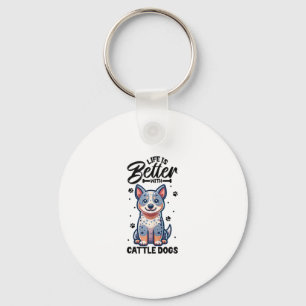 Chaveiro A melhor vida com o cão de boi australiano