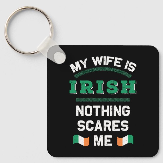 Chaveiro A minha esposa é a Irish Eire Republic Ireland Roo (Frente)