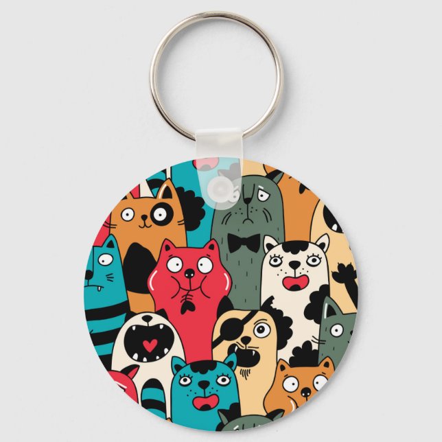 Chaveiro A multidão de gatos (Frente)