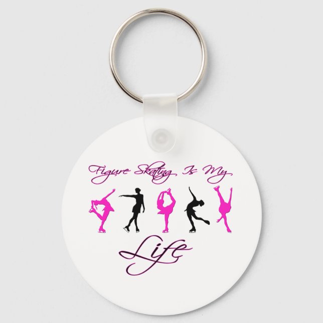 Chaveiro A Patinação da Figura é a minha vida - PINK e PRET (Frente)