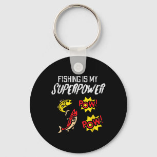 Chaveiro A Pesca É Meu Superpoder Divertido Pescador Menino
