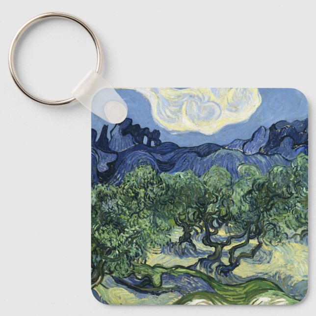 Chaveiro A pintura paisagística das oliveiras de Van Gogh (Frente)